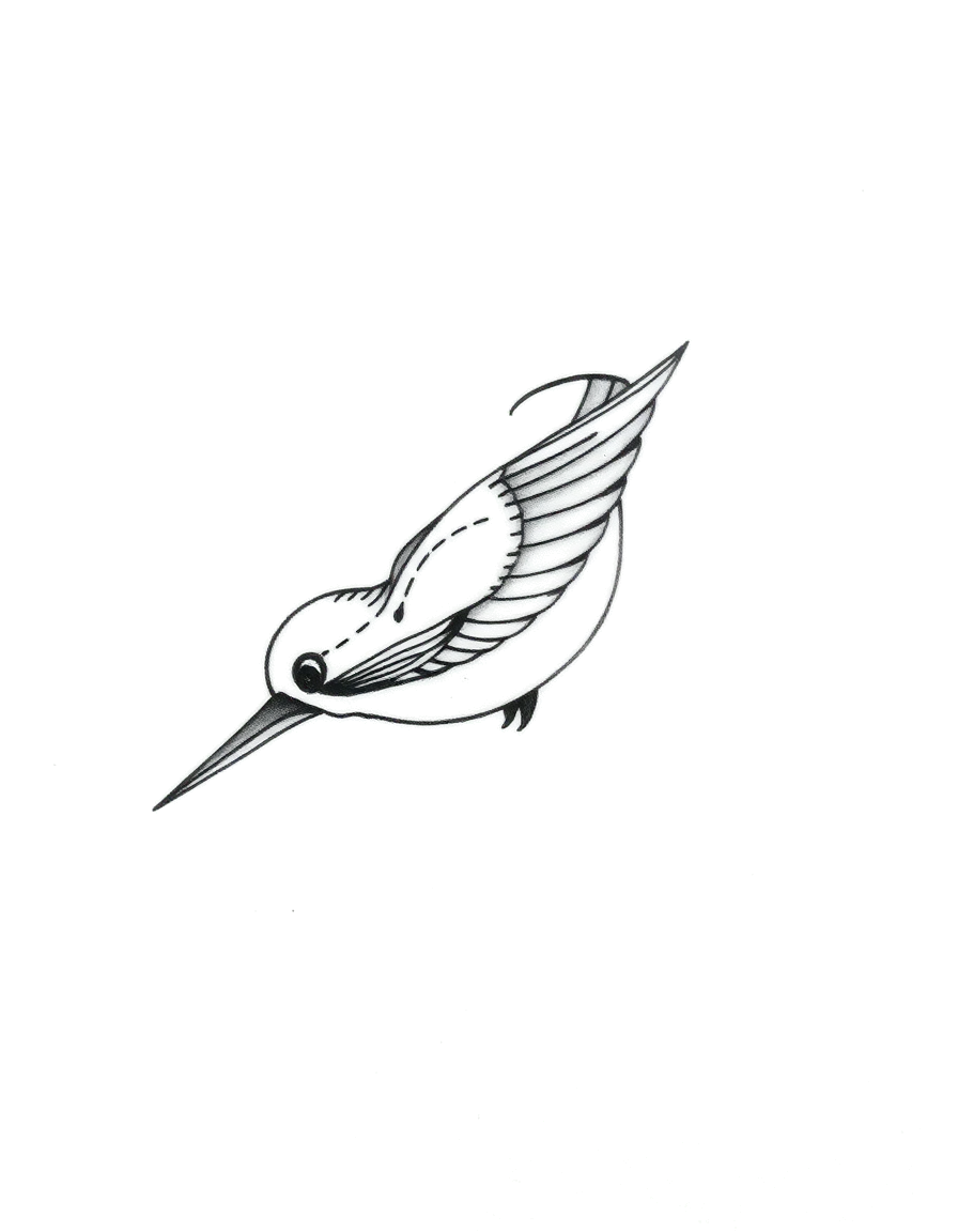 a small black ink swallow