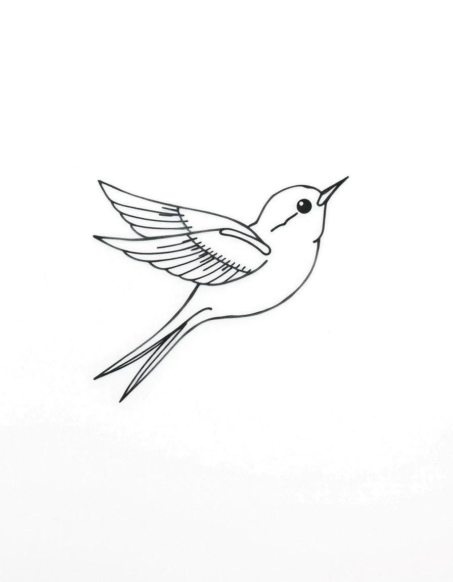 a small black ink swallow