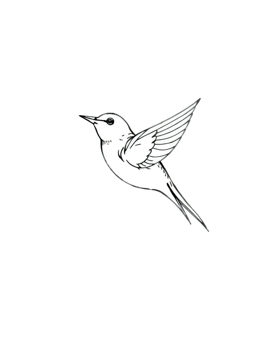 a small black ink swallow