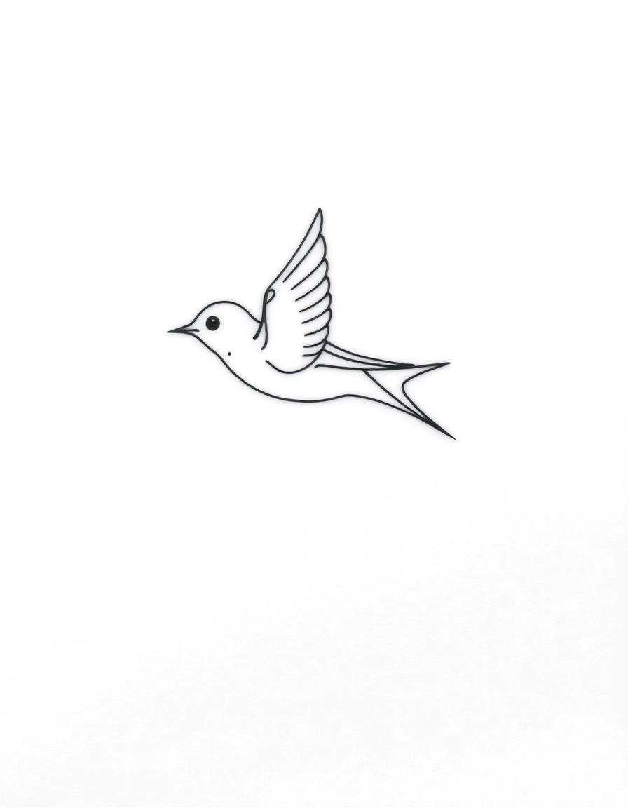 a small black ink swallow