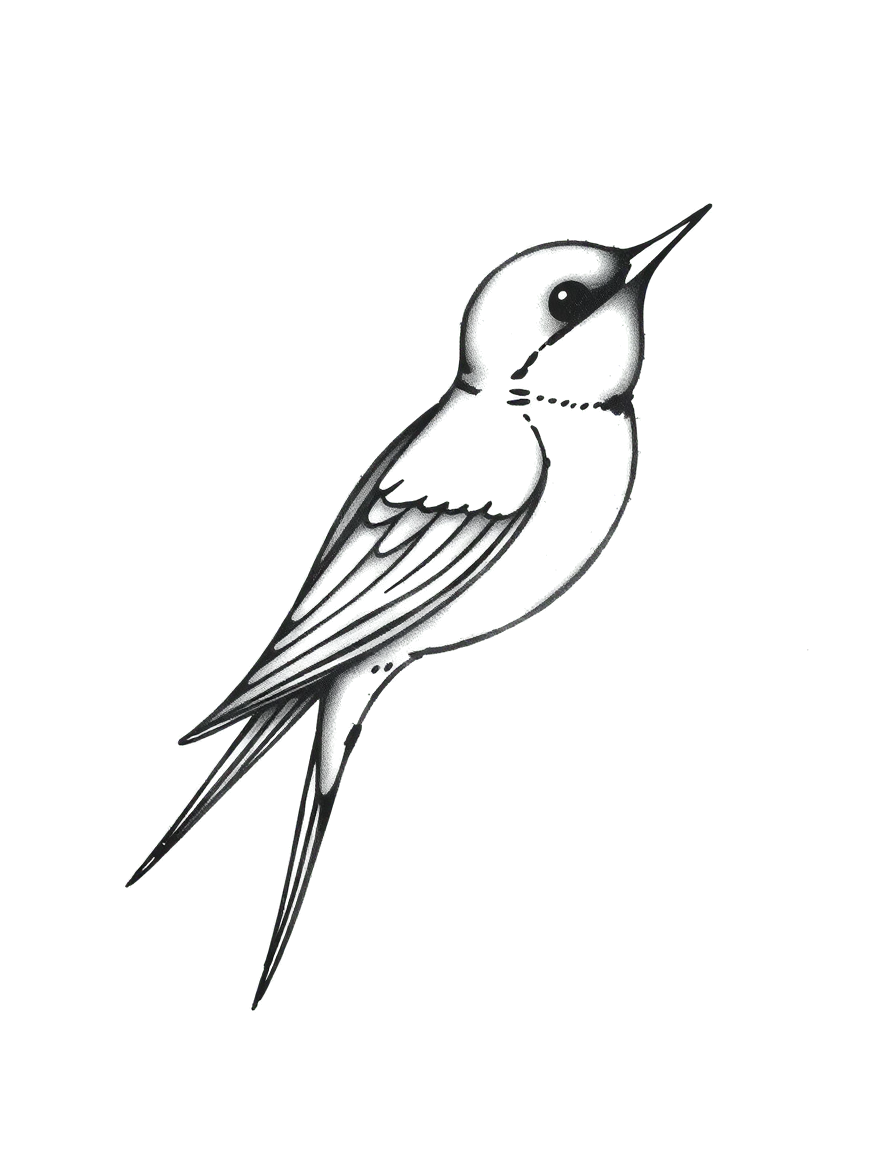 a small black ink swallow