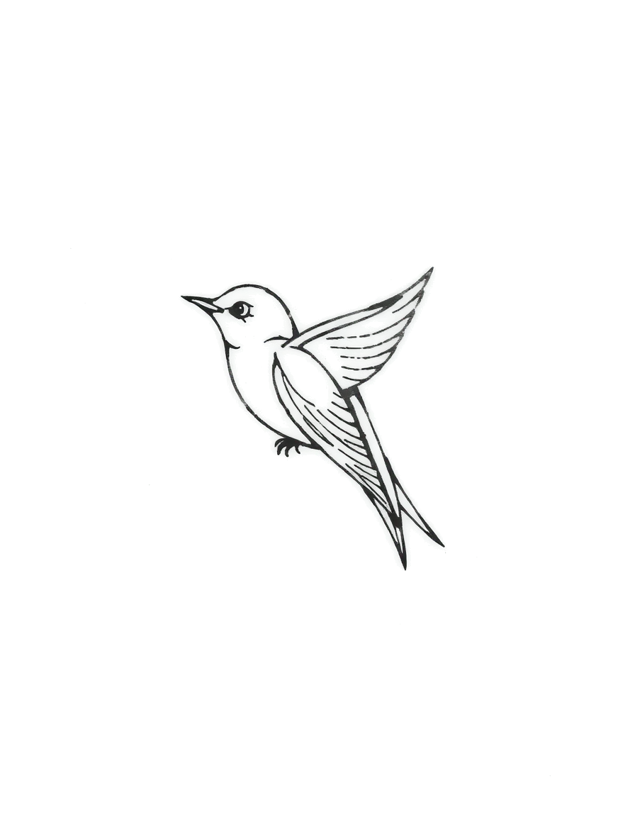 a small black ink swallow